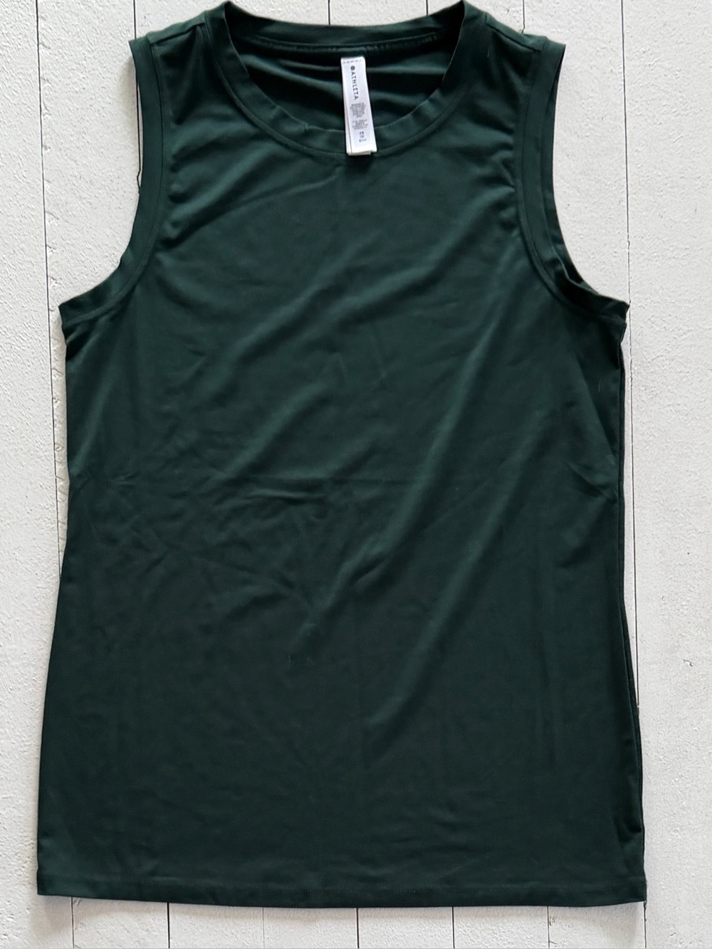 Athleta Women's Momentum Muscle Tank Top – Forest Green Crewneck Athletic Tee XS